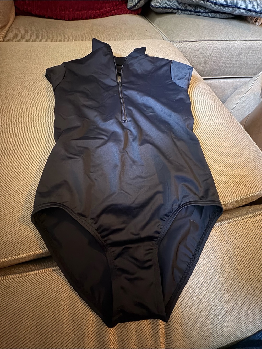 Balera Black Girls' Zip-Front One-Piece Leotard